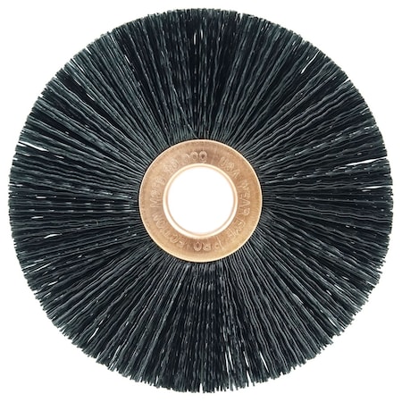 Weiler 3" Dia Nylon Wheel Brush, .016" Crimped Black Nylon Fill, 1/2" 17263
